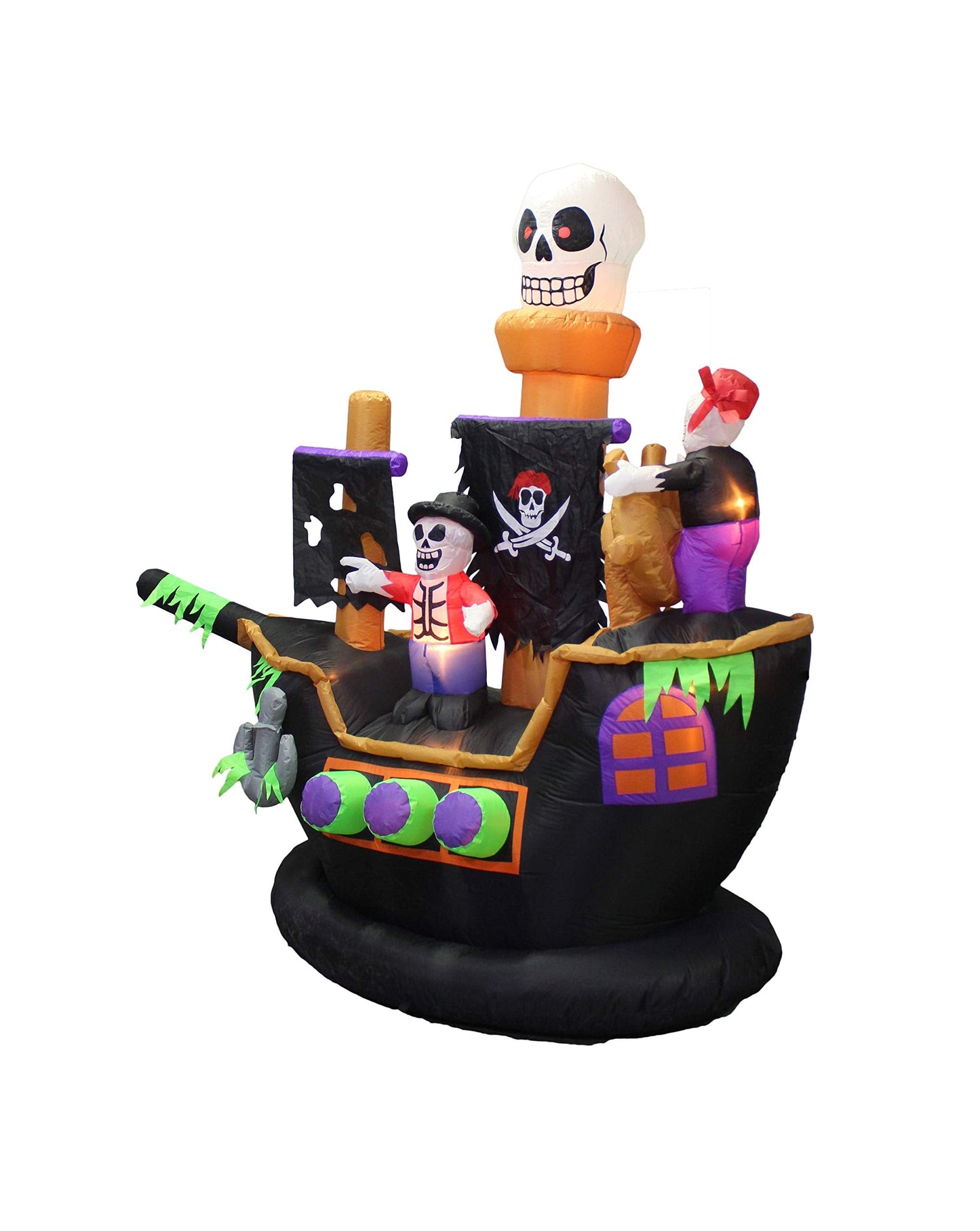 Halloween Inflatable Skeletons & Ghosts on Pirate Ship