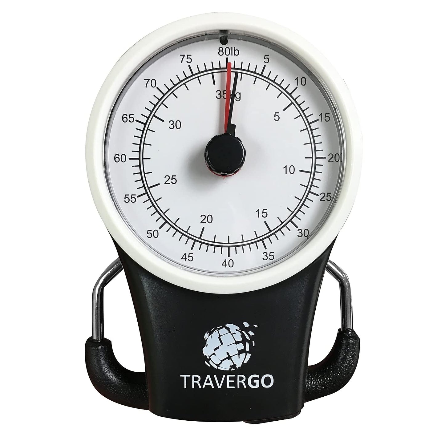 GoGreen Power (TR1300BK) Analog Luggage Scale with Hook, Analog Weighing Scale for Luggage with Built-in Measuring Tape, Weighs Luggage Up to 80 lbs / 36.28 kg, Black