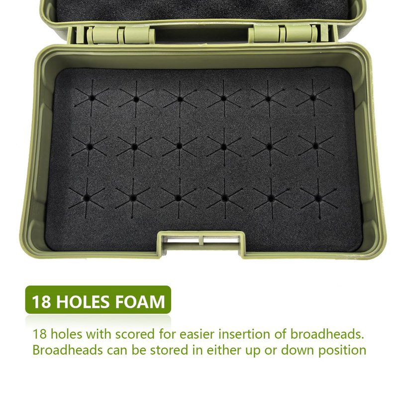 Wamlet Broadhead Box Storage Case Outdoor Arrow Tips Organizer for Compound Bow and Crossbow Accessories - Holds 18pcs Broadheads (Case Only)