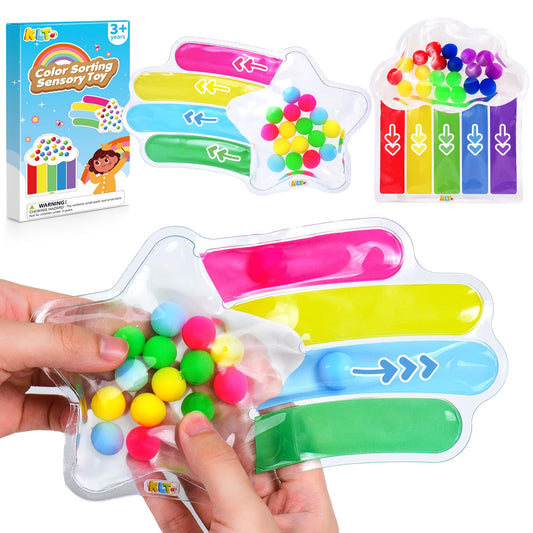 2 PCS Color Sorting Sensory Toys for Toddlers: Quiet Travel Essential Toy for Kids Calm Down - Fine Motor Skills Game for Preschool Learning Activities - Montessori Toys for Kids Boys Girls Ages 3 4 5