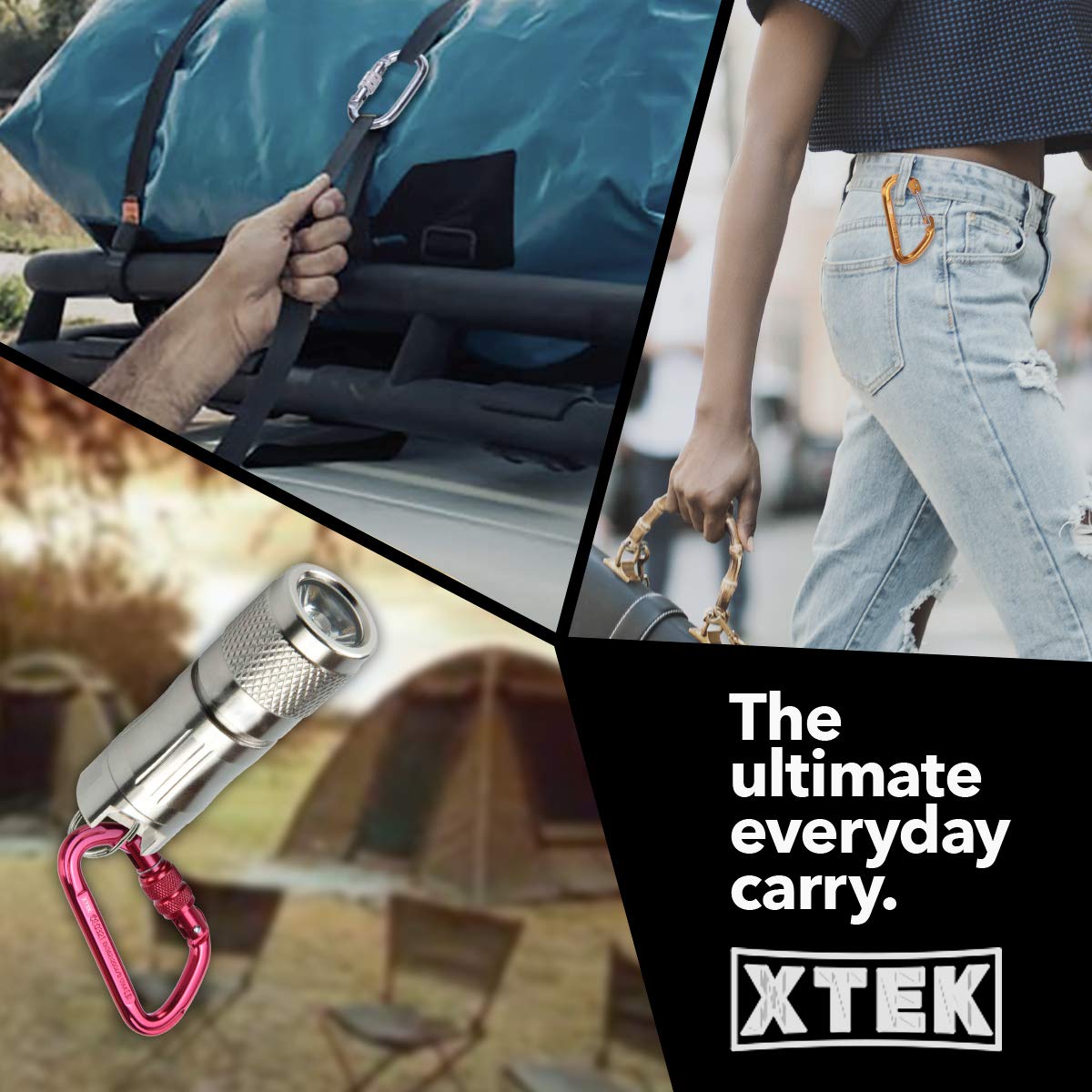 Climbing Carabiner – UIAA CE Rated 25kN/5620LB – Heavy Duty Twist Locking Carabiner Clip - Industrial Strength Large Steel Oval Carabiners - Rock Climbing Caribeener Clips for Rigging, Ropes