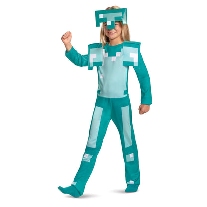 Disguise Minecraft Armor Boys' Jumpsuit Costume Blue, Small (4-6)