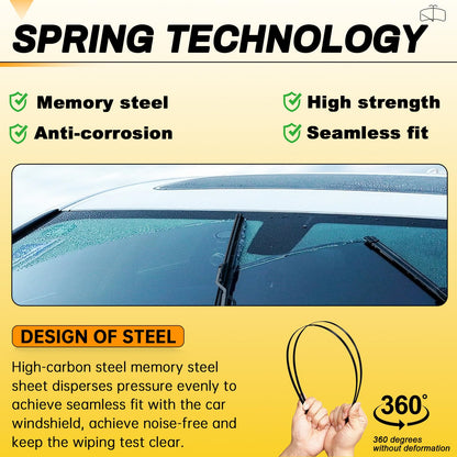 AUTOBOO 13" and 13" Windshield Wipers Blades (Pack Of 2),OEM Quality Premium All-Seasons Wiper blades,Stable and Quiet Armor wiper blades