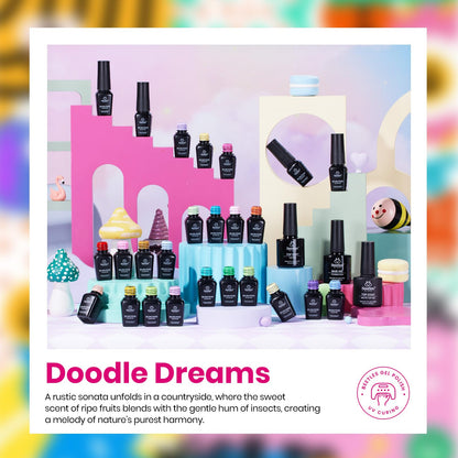 Beetles Gel Nail Polish Kit with U V Light - 80Pcs Fall Nail Fest Color Enchantment 55 Colors Gel Polish Starter Kit with Base Top Coat DIY Nails Stickers Manicure Tools Gift for Women Teens Girls