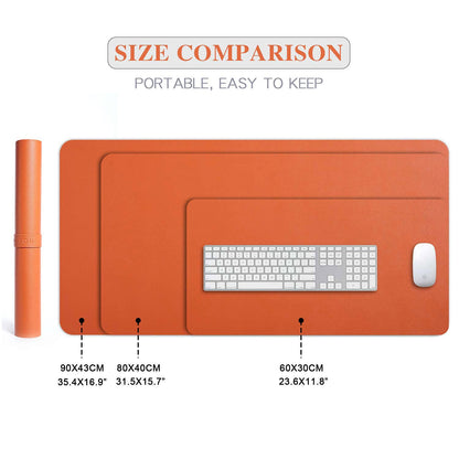 Desk Pad Large, Extended Mouse Mat, Large Mouse Pad XL, DOBAOJIA Desk Blotter, Laptop Mat, Writing Pad, Desk Mat for Office/Home, PU Leather Waterproof +Suede Non-Slip 31.5" X 15.7"(Orange)