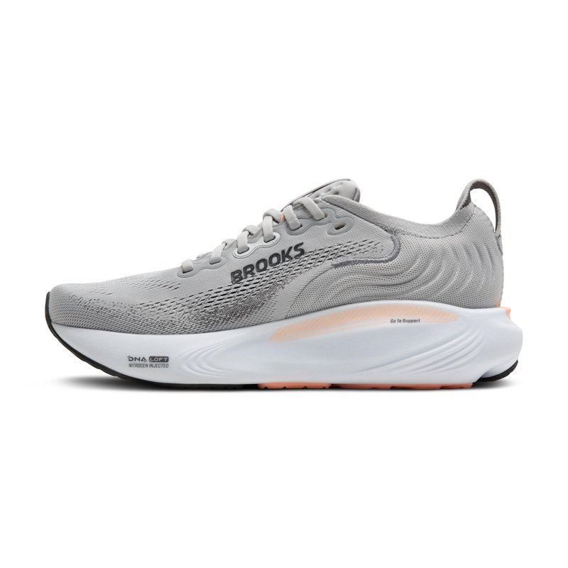 Brooks Women’s Adrenaline GTS 25 Supportive Running & Walking Shoe - Grey/Blackened Pearl/Coral - 5 Medium