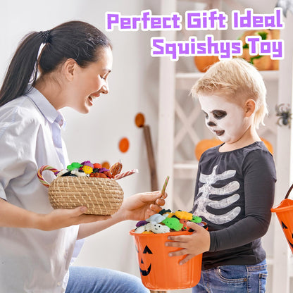 JDSTY 24Pcs Halloween Mochi Squishy Toys Stress Relief Squishies for Kids Girls Boys Halloween Party Favors Halloween Treat Bags Gifts