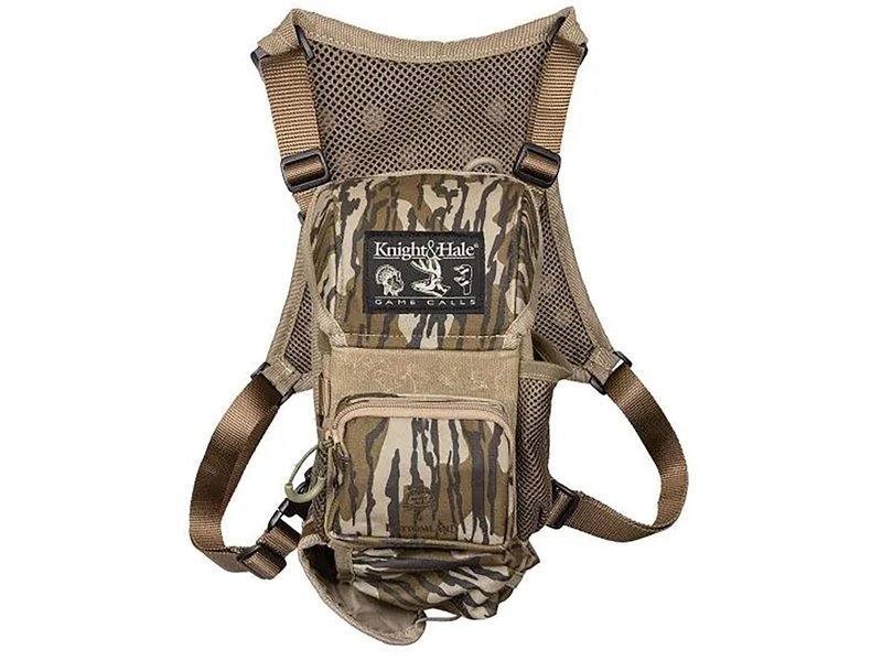Knight & Hale Run N’ Gun® 150 Chest Rig, Mossy Oak® Original Bottomland® - Adjustable Universal-Fit Harness with Magnetic Reversible Flap - Multiple Pockets - Fits 42mm Binoculars