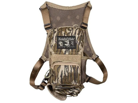 Knight & Hale Run N’ Gun® 150 Chest Rig, Mossy Oak® Original Bottomland® - Adjustable Universal-Fit Harness with Magnetic Reversible Flap - Multiple Pockets - Fits 42mm Binoculars