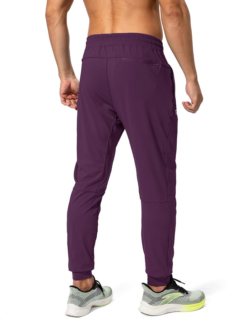 G Gradual Men's Sweatpants with Zipper Pockets Athletic Pants Traning Track Pants Joggers for Men Soccer, Running, Workout(Wine Red,S)