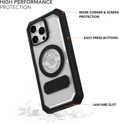 Rokform Rugged Case Compatible with iPhone 16 Pro Max, Magnetic Cover (Black)
