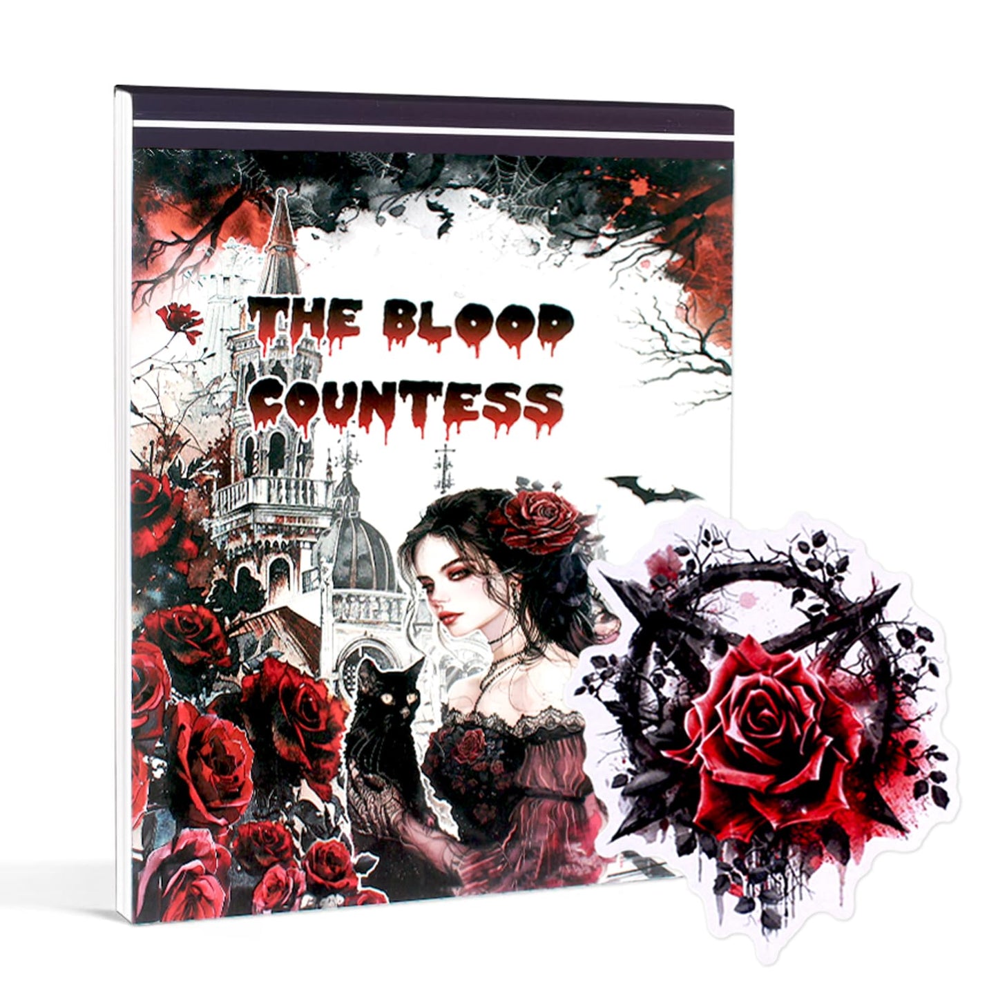 Dwetpzo Halloween Precut Scrapbook Sticker Book for Adults, Transparent PET & Writing Paper Stickers, Adhesive Sticker for Journaling, Junk Journals, Scrapbooking Supplies, 20 Sheets, A5