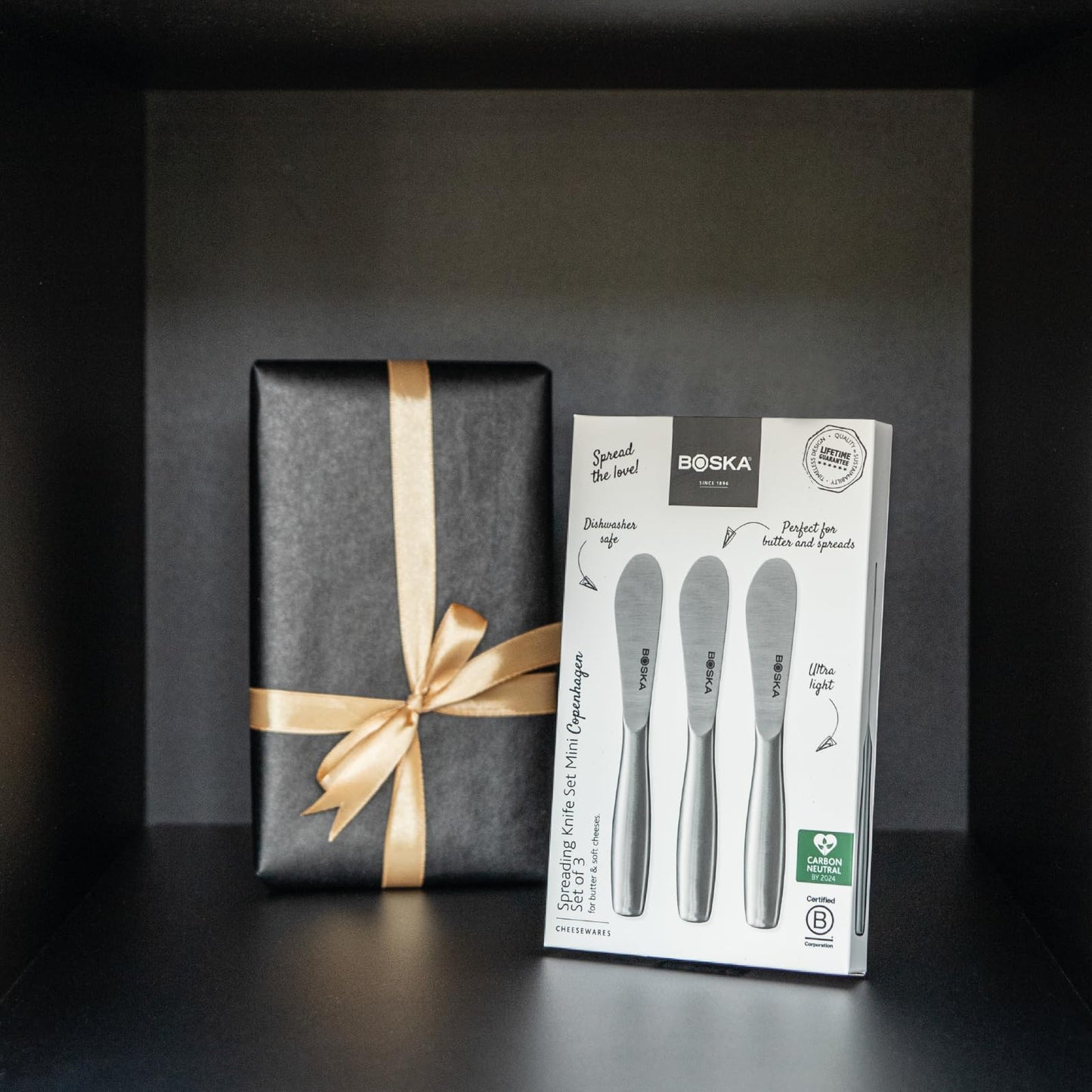 Boska Mini Spreading Knife Set - Butter knife Copenhagen Stainless Steel Multi-purpose Spreading Knives - Used for Cheese, Butter, Jam, Pastry, and Other Kitchen Daily Spreader Knife - 3 Pieces