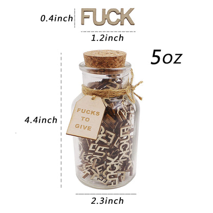 fuc k jar（5oz）Gift Jar,Fuc ks to Give,Fuc k Wooden Cutout Letter Piece Bad Mood Vent Spoof Birthday Day,Holiday, Thanksgiving Christmas Gifts to Friend,gag Funny Gift
