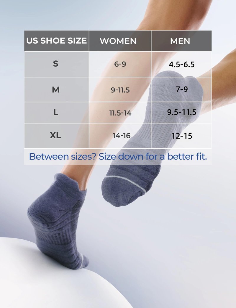 CS CELERSPORT 6 Pack Athletic Running Ankle Socks, Low Cut Cushioned Tab Sports Socks Men Women,Blue, Large