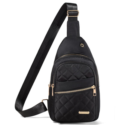 Small Sling Backpack Crossbody Sling Bag for Women, Chest Bag Daypack Fanny Pack Cross Body Bag for Outdoors Hiking Traveling - Black