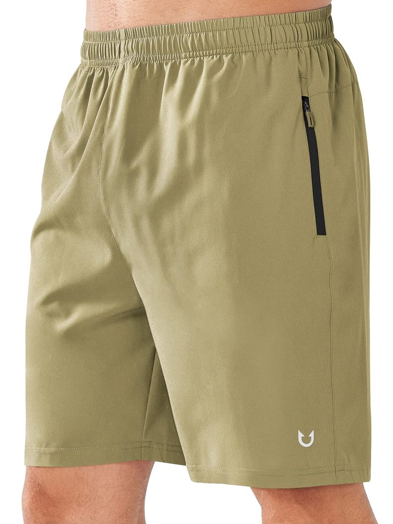NORTHYARD Men's Athletic Running Shorts Quick Dry Workout Shorts Lightweight Sports Gym Basketball Shorts Hiking Exercise Khaki-7 inches L