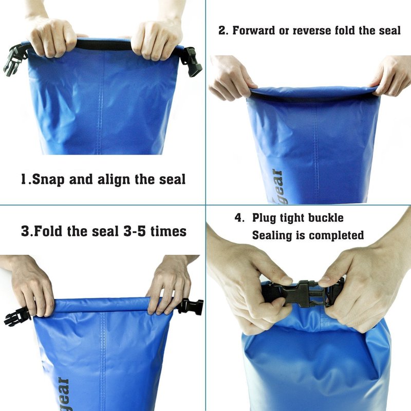 Unigear Dry Bag Waterproof, Floating and Lightweight Bags for Kayaking, Boating, Fishing, Swimming and Camping with Waterproof Phone Case (Army Green, 10L)