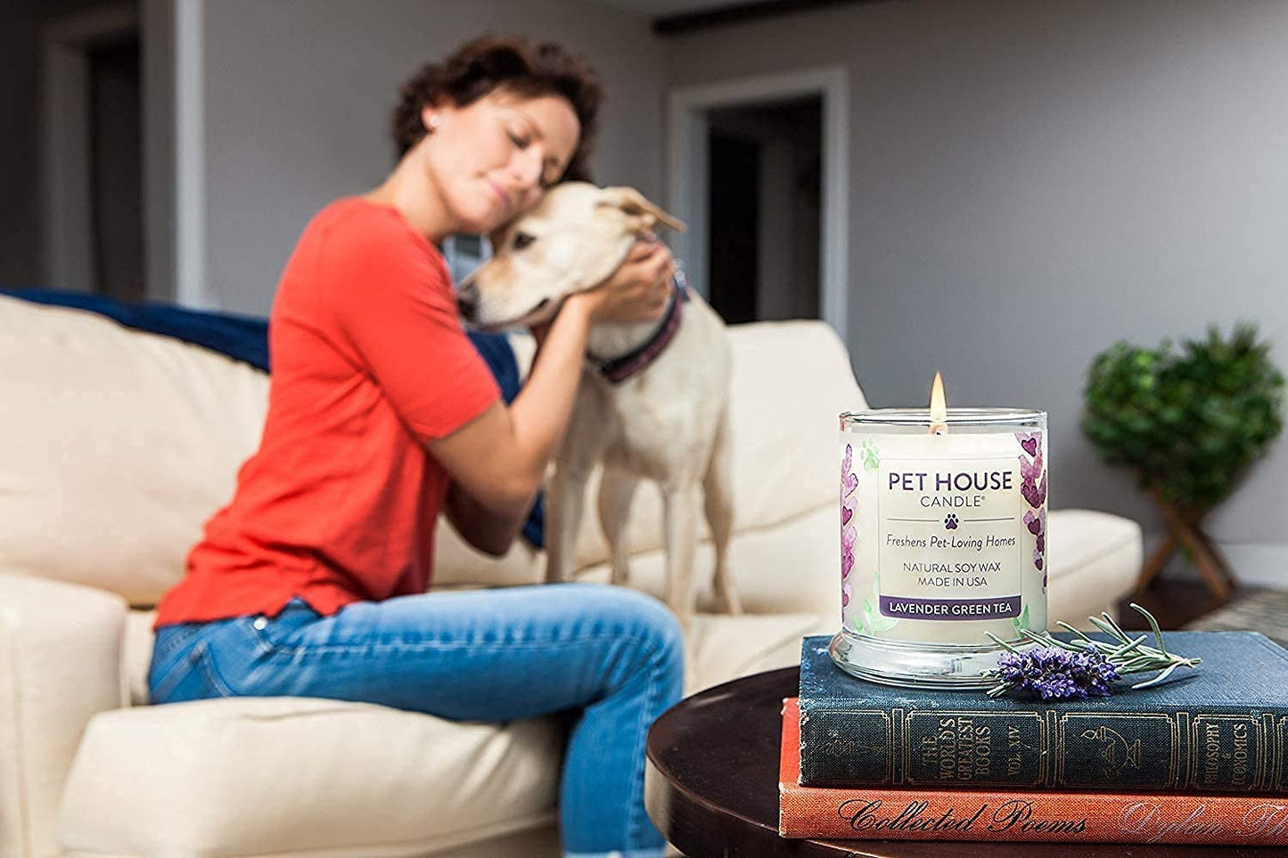 One Fur All Pet House Fall Candles, Long Lasting, Clean Burning, Soy Wax Scented Candles for Pet Odor, Pumpkin Spice