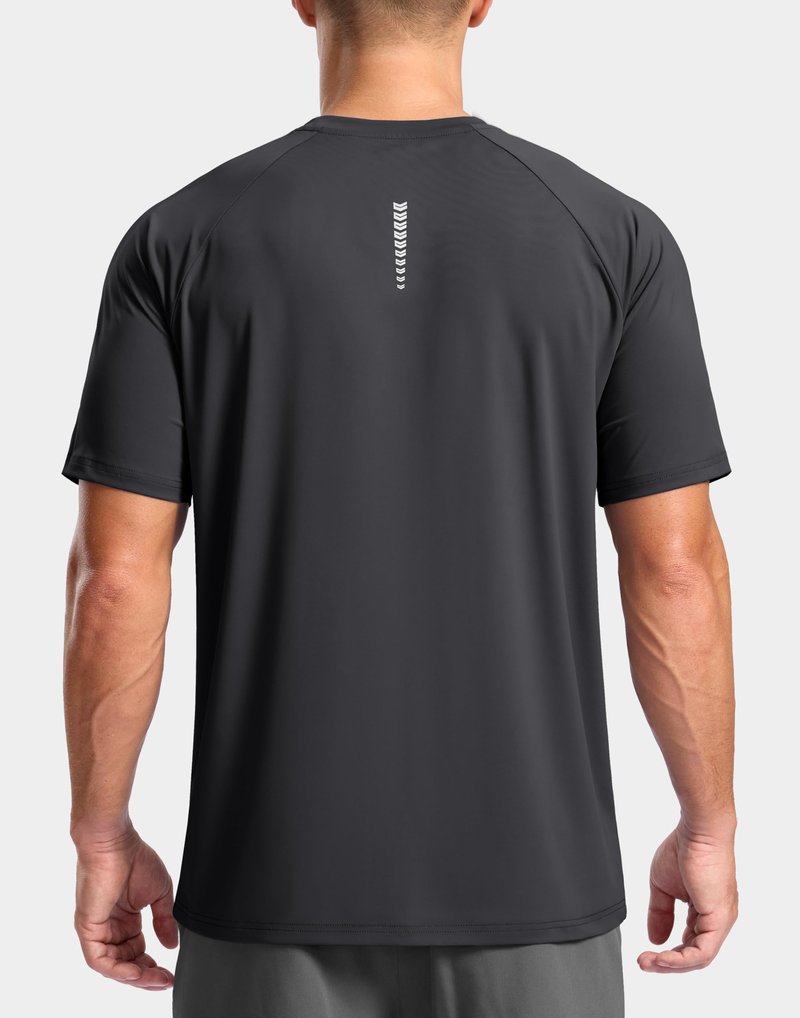 G Gradual Men's Athletic Workout T-Shirts Moisture Wicking Cooling Running Shirts Short Sleeve Performance Tee for Gym Tennis(Dark Grey,L)