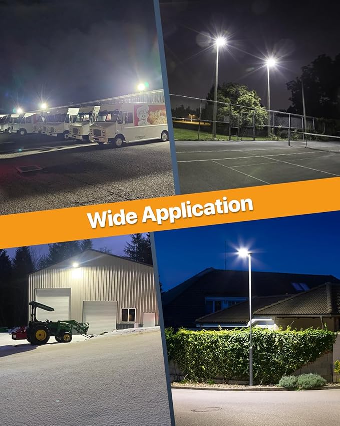 Parking Lot Light 300W 45,000LM Slip Fitter Led Street Pole Light with Dusk-to-Dawn Photocell 5000K 100-277V IP65 Waterproof Commercial Area Lighting for Parking Lot, Roadways