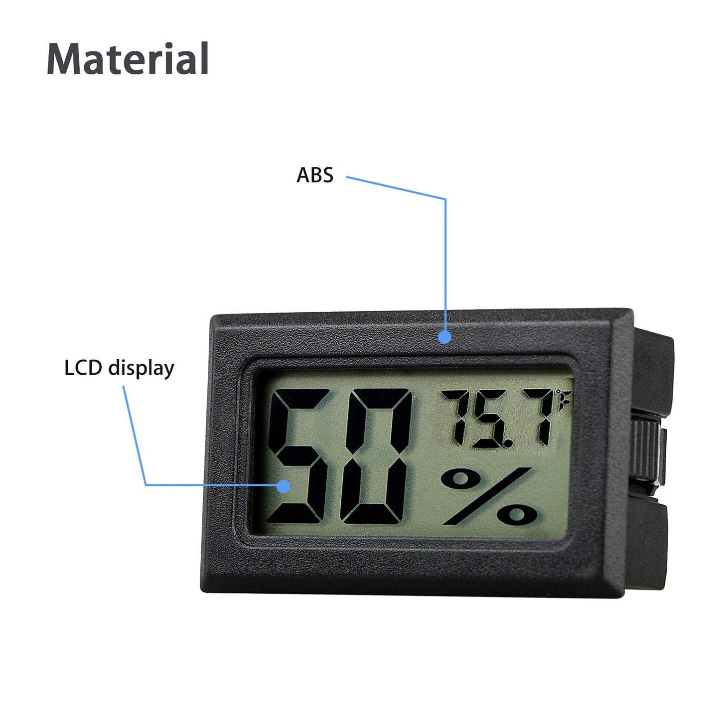 4-Pack Mini Digital Temperature Humidity Meters Gauge Indoor Thermometer Hygrometer LCD Display Fahrenheit (℉) for Reptile Tank,Jars,Guitar Case,Greenhouse, Garden, Cellar, Fridge, Closet