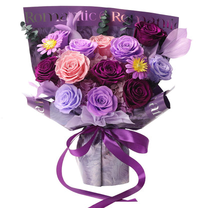 lovenfold Flowers for Delivery,Preserved Flowers Bouquets,Purple Rose Bouquets That Last 1-3 Years,Birthday Flowers Gifts for Women Mom Grandma Wife Friends