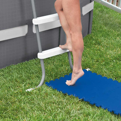 INTEX | Interlocking Padded Floor Protector | 8 interlocking tiles measuring 50x50cm each | Ideal for protection and cushioning around your pool or play area | Blue