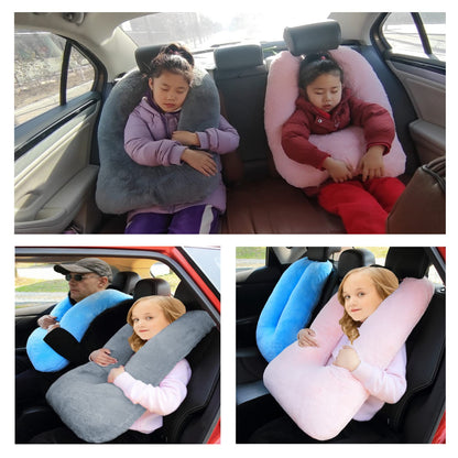 FHSGGP Travel Pillow Car Pillow Kid Car Sleeping The Sleeping Aid for Adults and Kids on Road Trips Kids Travel Pillow Gray
