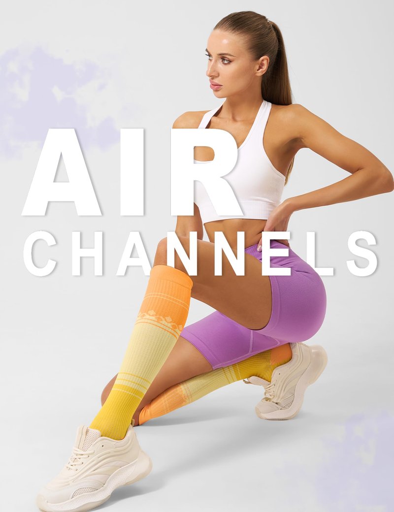 FITRELL 3 Pairs Compression Socks for Women and Men 20-30mmHg- Circulation and Muscle Support Socks for Travel, Running, Nurse, Knee High, Popsicle, L/XL