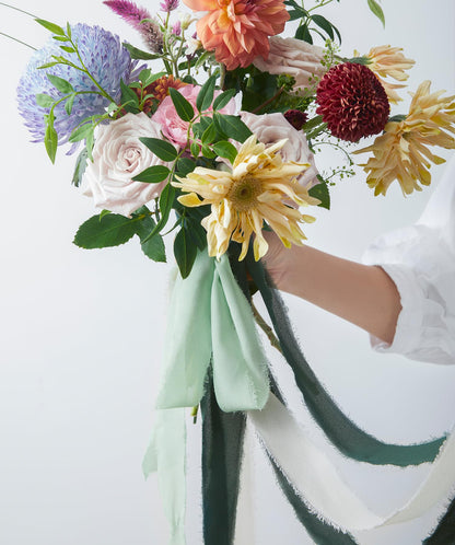 JEDIA Graduation Ribbon, 3 Rolls Champagne Beige Chiffon Silk Ribbon for Flower Bouquet, 1 1/2 inch x 7Yd Flower Ribbons for Gift Wrapping, Wedding Invitations, Bridal Bouquets, DIY Crafts