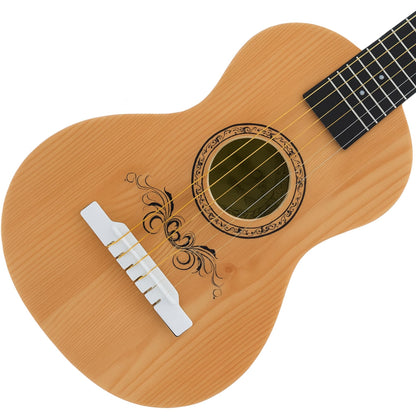 23" Acoustic Guitar, Kids 6 String Toy Guitar - Realistic Steel Strings - Beginner Practice First Musical Instrument for Children, Toddlers (Natural)