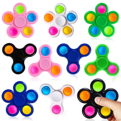 SCIONE 10 Pack Pop Fidget Spinners Fidget Toy for Kids Adults, Pop Party Bag Fillers for Kids Sensory Anxiety Stress Relief Reducer
