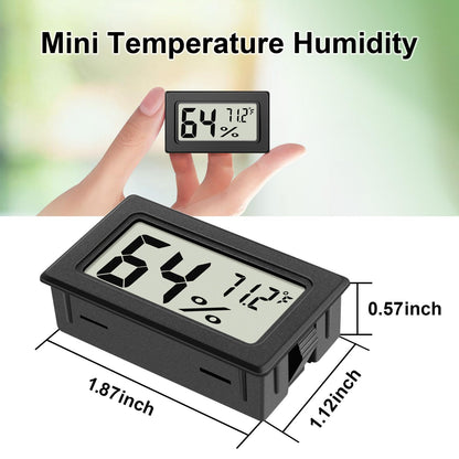 6-Pack Mini Hygrometer Indoor Humidity Meter, Mini Digital Thermometer Humidity Gauge Meter, Indoor Thermometer Hygrometer Monitor Fahrenheit (℉) for Reptile Thermostat, Jars Reptile, Fridge