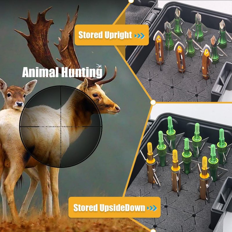 Broadhead Box Storage Case | Outdoor Arrow Tips Organizer for Compound Bow & Crossbow - Holds 18 Broadheads