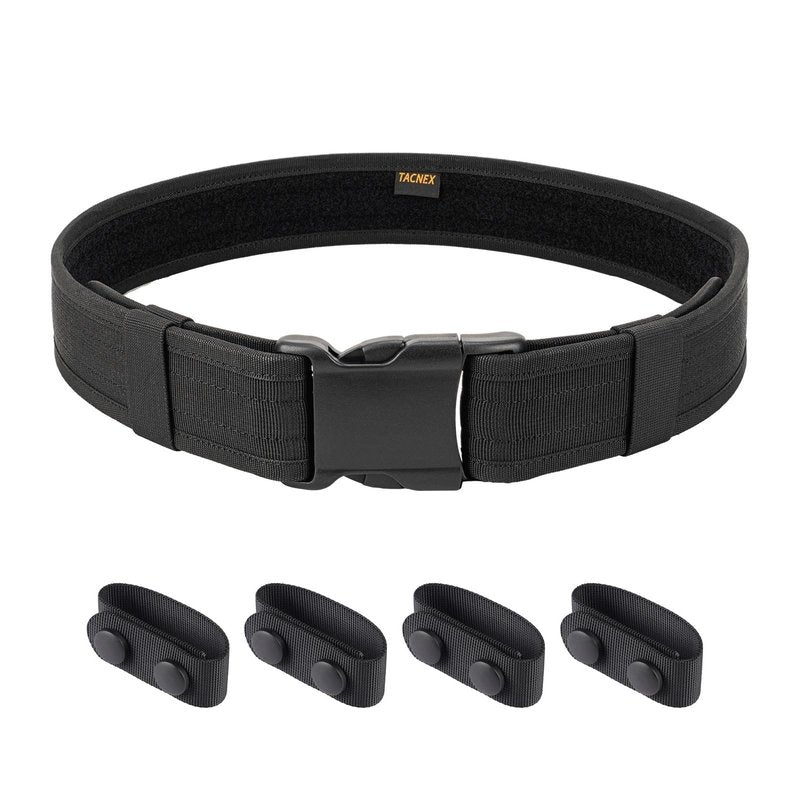 TACNEX Duty Belt w/Loop Lining 2" Nylon Utility Work Belt w/ 4 Keepers for Police Law Enforcement Security Officer M