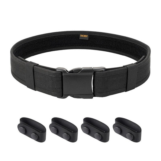 TACNEX Duty Belt w/Loop Lining 2" Nylon Utility Work Belt w/ 4 Keepers for Police Law Enforcement Security Officer M