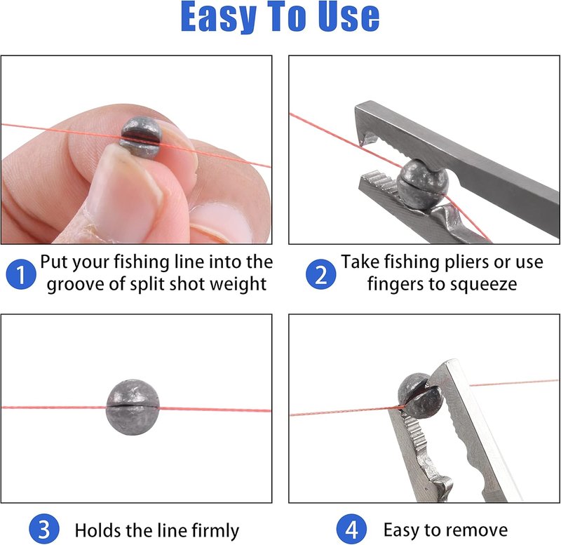 Split Shot Fishing Weights Kit - 120g Round Sinkers Assortment for Easy Casting & Versatile Fishing
