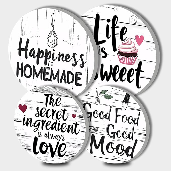 Farmhouse Rustic Electric Stove Burner Covers，Set of 4 Round Stove Burner Covers，8 Inches and 10 Inches，Gas Stove Burner Covers,Metal Stove Burner Cover，Kitchen Cooktop Decorative，Home Kitchen Decor