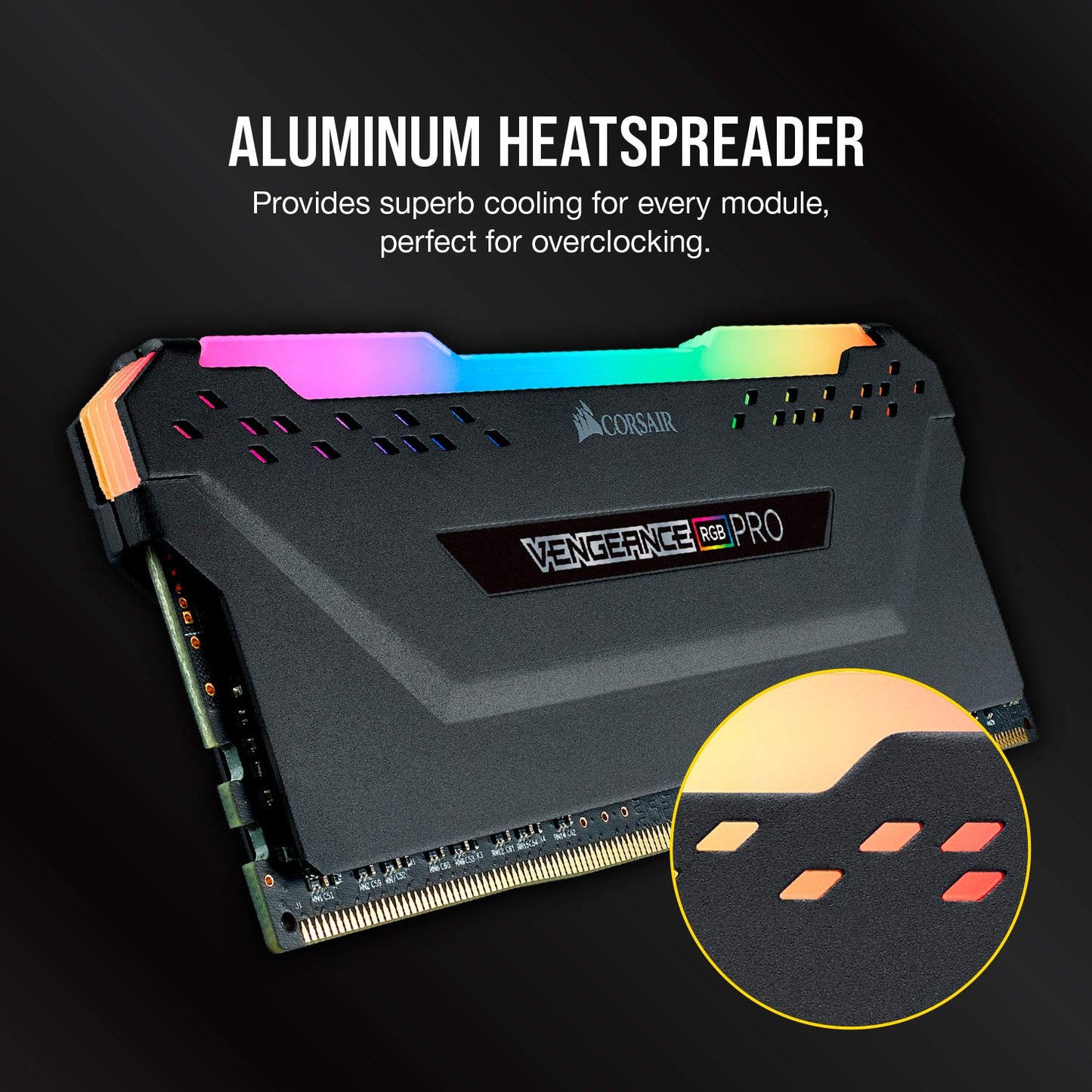 Corsair VENGEANCE RGB PRO DDR4 RAM 32GB (2x16GB) 3600MHz CL18 AMD Ryzen iCUE Compatible Computer Memory - Black (CMW32GX4M2Z3600C18)