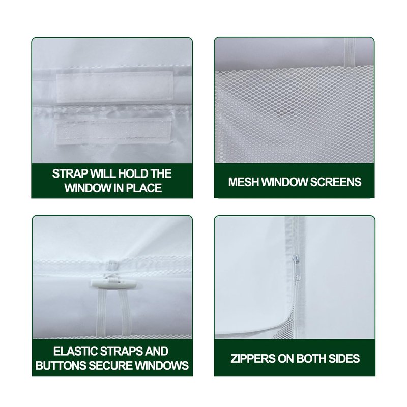 Eurmax USA Full Zippered Walls for 10 x 10 Easy Pop Up Canopy Tent,Enclosure Sidewall Kit with Roller Up Mesh Window and Door 4 Walls ONLY,NOT Including Frame and Top (White)