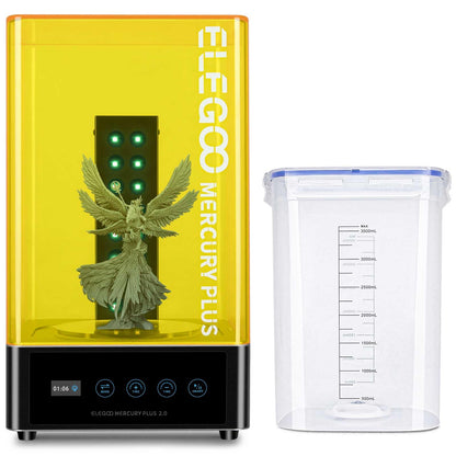 ELEGOO Mercury Plus 2 in 1 Wash and Curing Machine Station V2 for Mars Photon S Photon Mono LCD/DLP/SLA 3D Printers Printed Models