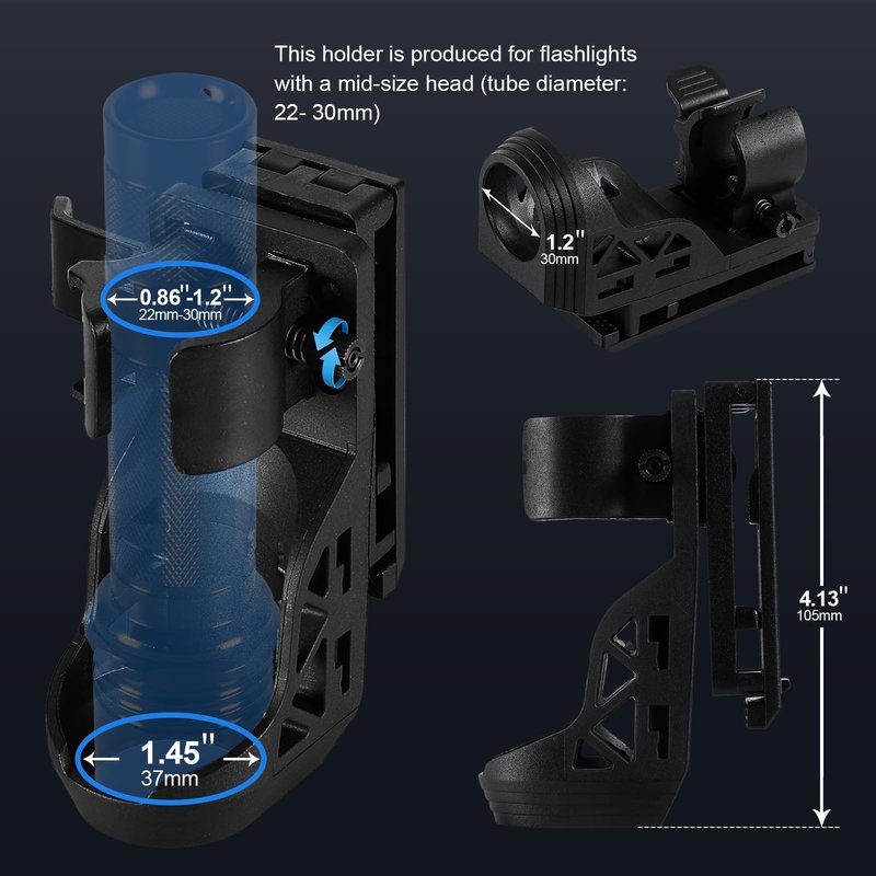 SAOPRKLER Tactical Flashlights High Lumen-Police 1200 LM Flashlight with Holster for Duty Belt,Single Mode LED Flashlight for Camping/Law Enforcement-Sentinel-X1