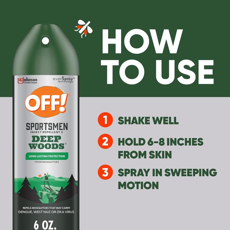 OFF! Deep Woods Insect Repellent Spray - 30% DEET, 6 Oz | Pack of 4 for Mosquito & Tick Protection