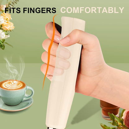 YUSWKO Black Handheld Milk Frother Wand for Coffee, Rechargeable Electric Whisk with 3 Heads 3 Speeds Drink Mixer Coffee Frother For Latte, Cappuccino, Hot Chocolate, Egg