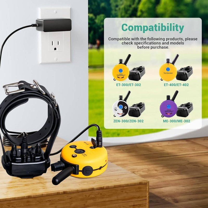 Lnauy for Mini Educator Charger Dual Lead Charger Compatible with Educator 300, 400 Series and BP-504 Barkless Training E Collar Remote Dog Training Collar Replacement Power Supply Adapter Cord