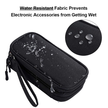 DDgro Electronics Travel Organizer, Tech Accessories Pouch Bag for Cables/Charger & Cords/Power Bank/Magic Mouse/Earphone (Small, Black)