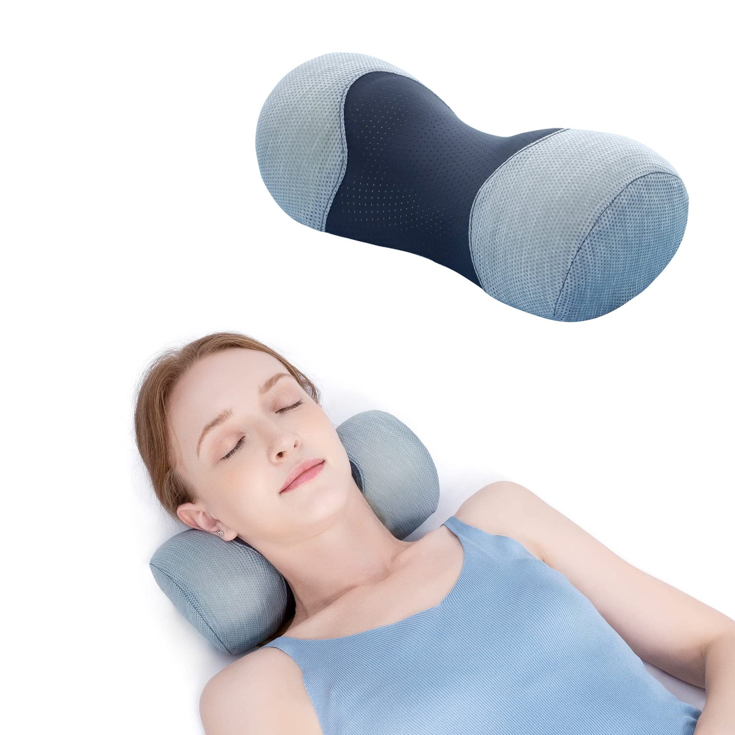 Bespilow Small Neck Roll Pillow,Say Goodbye to Neck Pain, Cervical Memory Foam Pillow for Tension Muscle Relief, Contour Support, Shoulder Pain Relaxer with Breathable Pillowcase, Odorless