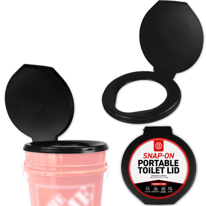 72 HRS Premium Portable Camping Toilet Seat with Lid for Camping, Hiking, Emergencies - Perfect for Emergency Preparedness, Backcountry, Car, Boat, Road Trips (No Bucket)