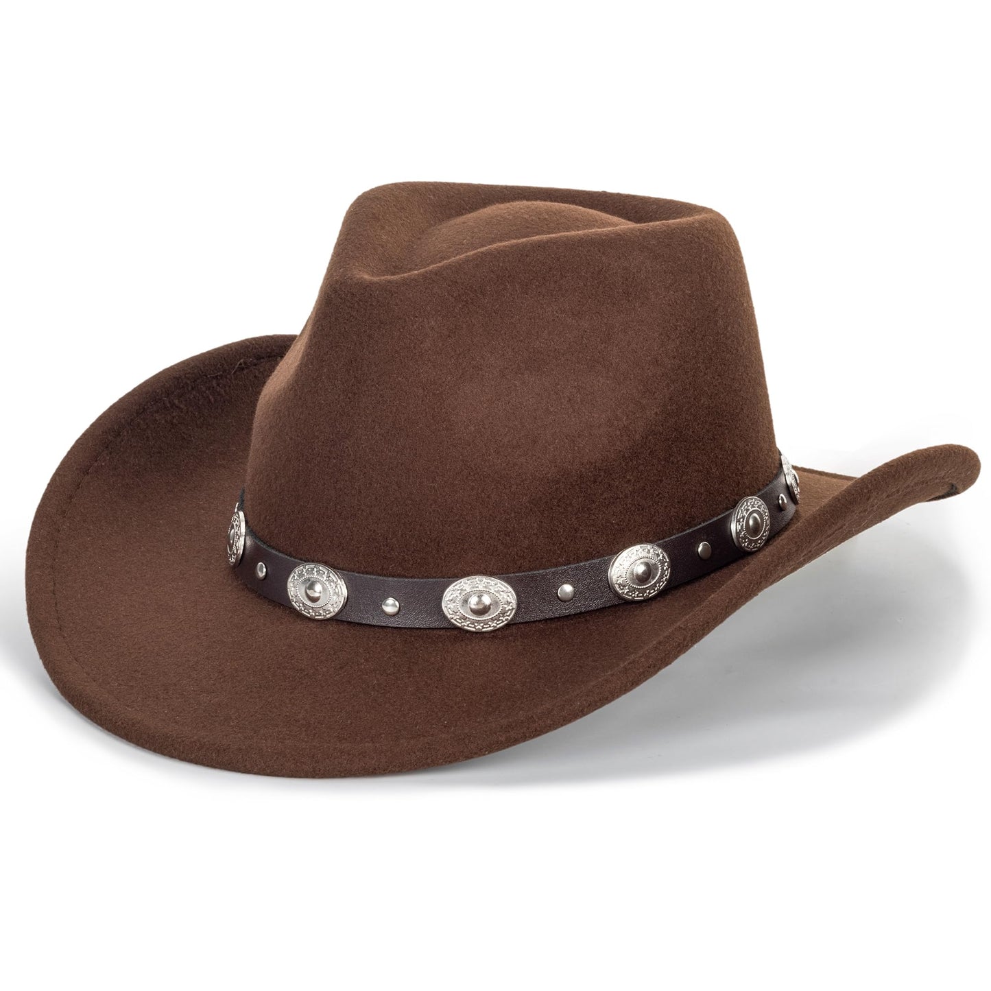 IZUS Western Outback Felt Cowboy Hat for Women Cowgirls-Fedora Rodeo-Hat 22"-22.75" fit for Medium